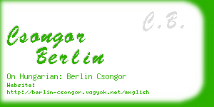 csongor berlin business card